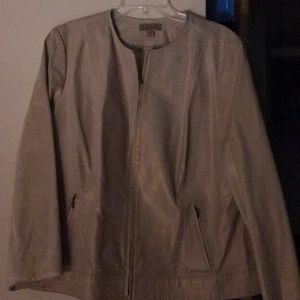 A soft gold leather jacket